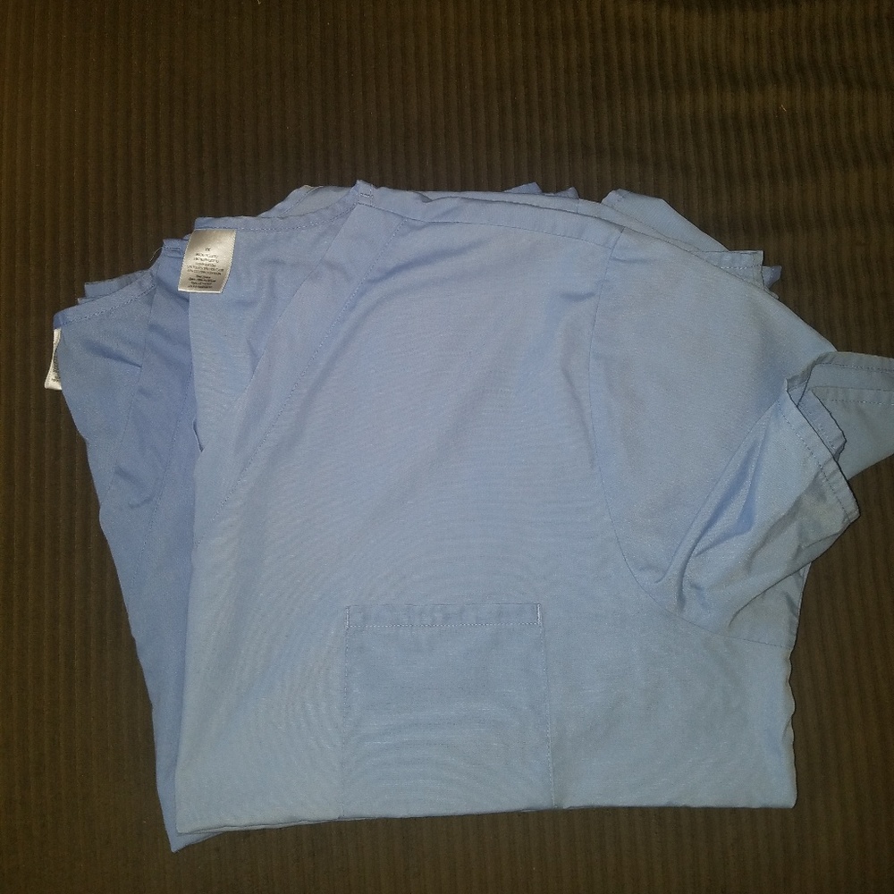 Peri Blossom Blue Scrub Top Pair
